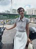 尚靜套裝裙子女25年夏新女裝小清新通勤豎條紋短袖襯衣半裙兩件套女 藍(lán)色條紋+白色 M 曬單實(shí)拍圖