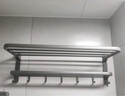 百悍毛巾架免打孔衛(wèi)生間置物架浴室掛件廁所浴巾架套裝衛(wèi)浴洗手間收納 曬單實拍圖