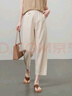 逸陽(yáng)萊賽爾棉麻鐮刀褲女2025年夏新款九分直筒顯瘦小個(gè)子哈倫褲子 米杏色 31 曬單實(shí)拍圖