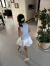 moonkids童裝女童網(wǎng)球套裝運(yùn)動(dòng)速干裙子2025年夏季新款兒童冰絲涼感POLO衫 19091藍(lán)色背心+6069白色褲裙 150 cm 曬單實(shí)拍圖