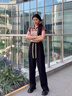 浪莎闊腿褲女夏季薄款冰絲垂墜感休閑運(yùn)動褲女高腰寬松顯瘦休閑褲子女 黑色 -常規(guī)款 L (116-130斤) 曬單實(shí)拍圖