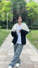 NYING美式撞色開衫外套男春秋季新款高街潮牌刺繡休閑上衣大碼寬松衛(wèi)衣 咖啡色 XL （130-150斤） 曬單實拍圖