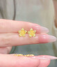 老鳳祥18K金耳釘女五瓣花耳飾時(shí)尚百搭實(shí)用生日紀念日禮物送女友老婆 【18k金】絢麗花顏耳釘 曬單實(shí)拍圖