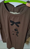安之伴睡衣女夏休閑可外穿新中式復古風簡約圓領套頭短袖長褲家居服套裝 可可褐 M 曬單實拍圖