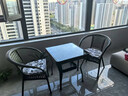 黛惑（DaiHuo）藤椅三件套陽(yáng)臺(tái)休閑桌椅喝茶餐桌椅組合戶外桌椅藤椅陽(yáng)臺(tái)小茶桌 5 65*65正方桌+2椅+坐墊 曬單實(shí)拍圖