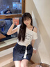 紫涵（ZIHAN）紫涵條紋拼接牛仔a字短裙女2025秋季新款系繩松緊高腰藏青半身裙 藏青 XS 曬單實拍圖