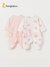 童泰（TONGTAI）嬰兒連體衣夏季新生兒衣服寶寶家居內(nèi)衣蝴蝶衣2件裝 粉色52cm 曬單實拍圖