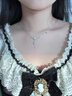 珠汐s999足銀花間蝴蝶項鏈女時尚百搭鋯石鎖骨鏈流蘇520情人節(jié)禮物 刻字【精美禮盒】999純銀項鏈 曬單實拍圖