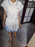 優(yōu)優(yōu)1點（Yoyo one）女童網(wǎng)球服套裝夏季2025新款兒童運動速干裙子大童涼感短袖polo衫 6125藍色+19027白色 150 150cm 曬單實拍圖