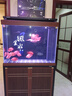 森森（SUNSUN）森森魚(yú)缸大型超白玻璃水族箱客廳復(fù)古底過(guò)濾免換水金魚(yú)缸龍魚(yú)缸 靠墻款100長(zhǎng)34.5寬80缸高74柜高 曬單實(shí)拍圖