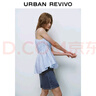 UR2025秋季新款女裝時(shí)尚休閑百搭褶皺收腰吊帶衫UYY250056 天藍 XS 曬單實(shí)拍圖