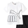 彪馬（PUMA）兒童短袖套裝男女中大童運(yùn)動(dòng)兩件套吸濕清爽透氣 本白10101 160 cm 曬單實(shí)拍圖
