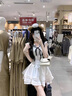 西兒海軍領(lǐng)學(xué)院風(fēng)白色連衣裙女夏季法式初戀公主蓬蓬裙收腰小個(gè)子短裙 白色 L 102-113斤 曬單實(shí)拍圖
