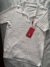 皮爾卡丹（pierre cardin）冰絲針織短袖T恤女純色POLO領(lǐng)衫2025夏季設(shè)計(jì)感別致修 白色【氣質(zhì)迷人】今年流行的輕奢 M 建議95-105斤 曬單實(shí)拍圖