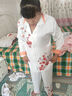 莫代爾女士睡衣女夏季2025年新款家居服水光綢品質(zhì)國風(fēng)印花長袖薄款冰絲 繁花-一枝梅長袖款 XL 115-130斤 曬單實拍圖