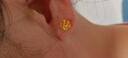 劉大文黃金耳環(huán)9999足金耳飾女款玫瑰花純金耳釘真金子送女朋友生日禮物 重約1.97-2.1g(含工費30) 曬單實(shí)拍圖