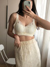 雅鹿女士內(nèi)衣女小胸顯大無鋼圈聚攏美背文胸夏季冰絲新款性感蕾絲胸罩 蝦粉色+藕紫色【聚攏型 不空杯】 M 【34/75AB，90-105斤】 曬單實(shí)拍圖