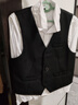 衣諾坊兒童西服馬甲演出主持人禮服 黑色：單件馬甲 140CM 曬單實(shí)拍圖