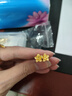 周六福七夕禮物黃金耳釘女足金999花卉耳飾耳針 計價 2.23g 曬單實拍圖
