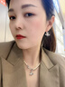 VVIENNE WESTLOCK西太后珍珠項鏈女土星回形針銀色帶鉆送女友 銀色珍珠別針項鏈 曬單實拍圖