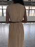 ZXEGI真絲喬其桑蠶絲女士高端連衣裙女氣質(zhì)復古無(wú)袖新款裙子中長(cháng)款 香檳色（裙長(cháng)106CM） 均碼 曬單實(shí)拍圖