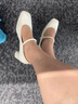 他她（TATA）淺口粗跟瑪麗珍單鞋女鞋法式氣質(zhì)小皮鞋晚晚鞋秋新7YU05CQ4 白色 37 曬單實(shí)拍圖