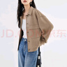 對(duì)白復(fù)古仿麂皮絨短外套女2025秋裝新款設(shè)計(jì)感小個(gè)子休閑夾克上衣 淺卡其 【預(yù)售9月14日發(fā)貨】 S 曬單實(shí)拍圖