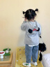 G.DUCKKIDS童裝女童牛仔褲春秋季兒童褲子中小童刺繡庫洛米長褲女寶寶闊腿褲 藍色春秋款 140碼建議130-140cm9-10歲 曬單實拍圖