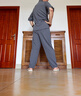 莫代爾夏季冰絲家居服套裝男士高端棉麻翻領(lǐng)短袖長褲休閑運(yùn)動(dòng)睡衣兩件套 灰色套裝 精工走線，三針五線加固 XL 120-140斤 曬單實(shí)拍圖