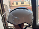 兩只小蜜蜂3C認(rèn)證電動車頭盔摩托車四季通用半盔 防曬防霧雙鏡0感天窗男女通用電瓶車頭盔TK47 0感頭盔珍珠白 曬單實(shí)拍圖