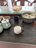 希式羊脂玉功夫茶杯陶瓷家用品茗杯泡茶主人杯子帶手把高檔手繪釉下彩 羊脂玉-梅花杯80ml1只 曬單實(shí)拍圖
