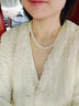胖東來近圓淡水珍珠項(xiàng)鏈媽媽款玉髓吊墜頸鏈送婆婆母親節(jié)套裝禮物 7-8毫米珍珠綠玉髓水滴禮盒+證書 曬單實(shí)拍圖