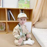 班喜迪男童連體衣秋裝新款嬰幼兒哈衣爬服帥氣寶寶工裝外出服春秋季衣服 卡其色 90cm 曬單實拍圖