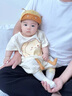 哈羅小黃鴨HAL.DUCK嬰兒夏季薄款套裝可愛男女寶寶夏天棉紗布兩件套短袖短褲外出服 米白色 73 cm【4-7月14-18斤】 曬單實拍圖