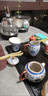 瀾春江青花瓷茶具套裝中式汝窯功夫纏枝蓮釉上彩泡茶杯陶瓷蓋碗禮盒裝 汝窯纏枝蓮蓋碗9頭 【高檔禮盒裝】 曬單實(shí)拍圖