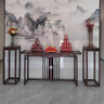 新中式玄關(guān)桌實木中式供桌條案進(jìn)門入戶玄關(guān)簡約中堂供臺玄關(guān)柜 100*35*80cm【黑胡桃色】 曬單實拍圖