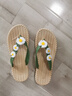 人字拖鞋女夏季外穿花朵ins休閑時尚簡約海邊防滑沙灘夾腳涼拖鞋 綠色 36-37 曬單實(shí)拍圖