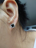 s999純銀黑色四葉草耳釘女養(yǎng)耳洞耳環(huán)新款氣質(zhì)網(wǎng)紅耳飾小眾高級(jí)感 玫瑰金色四葉草耳釘一對(duì) 曬單實(shí)拍圖