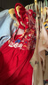 優(yōu)奇嬰兒衣服女寶寶夏季薄款包屁衣新中式滿月服百天寶寶紅色喜慶禮服 曬單實(shí)拍圖