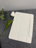 治霆適用iPad9/8/7磁吸保護殼10.2英寸3+Y折720°旋轉支撐透明亞克力質(zhì)感防彎防摔硬殼高透可拆分-白 曬單實(shí)拍圖