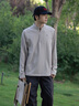 KOLON SPORT/可隆戶外長袖T恤 男子吸濕排汗抗菌半拉鏈內(nèi)搭上衣 LHZT5WNT11-GR 米灰色 XL 180/100A 曬單實(shí)拍圖