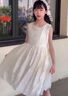 G.DUCK HELLO女童無袖背心連衣裙2025夏新款兒童洋氣紗裙公主禮服 杏色送項鏈 110 cm 曬單實拍圖