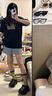 chikoku棉花糖洞洞鞋女夏矮子樂增高厚底百搭透氣沙灘拖鞋男外穿 小鈦黑 38 【適合37碼】 曬單實拍圖