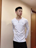 皮爾卡丹（pierre cardin）V領(lǐng)長(zhǎng)袖t恤男秋冬季打底衫修身內(nèi)搭體恤秋裝上衣加絨加厚衛(wèi)衣 670白色 175/XL【適合120-135斤】 曬單實(shí)拍圖