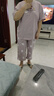 芬騰睡衣女純棉薄款透氣夏天寬松休閑外穿女款家居服套裝 淺紫色  3XL 曬單實拍圖