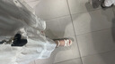 百麗閏月媽媽坡跟涼鞋女2025夏新款時尚仙女厚底防水臺一字扣高 米色 35 曬單實拍圖