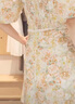 紫涵（ZIHAN）紫涵度假風(fēng)碎花上衣短褲套裝女夏季小衫休閑褲兩件套 米底印花 S 曬單實(shí)拍圖