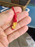 中國黃金（CHINA GOLD）足金手機掛墜情侶貔貅吊墜男女轉運珠車(chē)鎖鑰匙圈生日禮物 【京速達】貔貅掛墜【紅繩】 曬單實(shí)拍圖