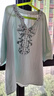 夏季新款襯衫大碼T恤女純色文藝復古刺繡棉麻小衫寬松V領套頭上衣 M-308淺綠色 3XL 建議150-170斤 曬單實拍圖