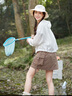 紫涵（ZIHAN）紫涵直筒工裝短裙女2025夏季新款戶外休閑高腰抽繩包臀顯瘦半身裙 冷咖色 M 曬單實拍圖